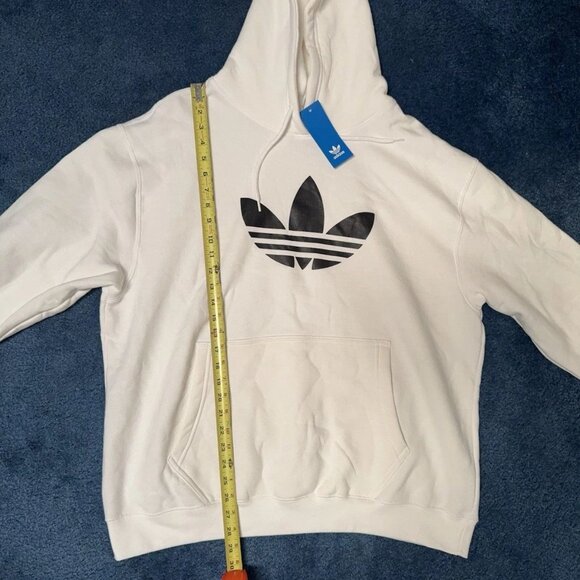 adidas Originals Trefoil Big Logo Hoodie XL White Streetwear Classic NWT - Picture 5 of 13